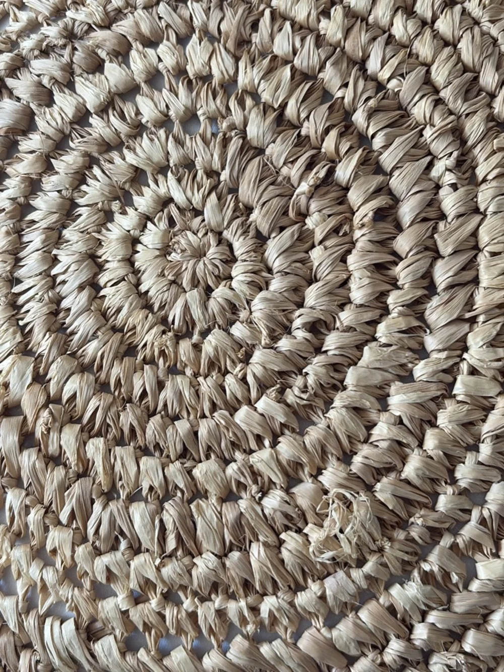 Natural raffia Bali coastal Straw Round Decorative Pillow - Beige